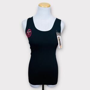 UNDERWHERE Womens Black Tummy Control Tank MEDIUM NWT Scoop Neck Comfort
